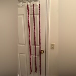 Christmas Red Beaded Wooden Necklace Garland - set of 3
